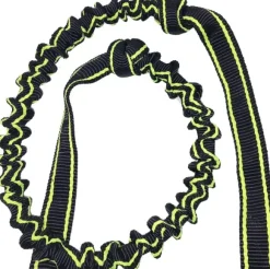 FinNero POWER talutushihna jousto-osiolla, musta/keltainen