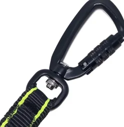 FinNero POWER talutushihna jousto-osiolla, musta/keltainen