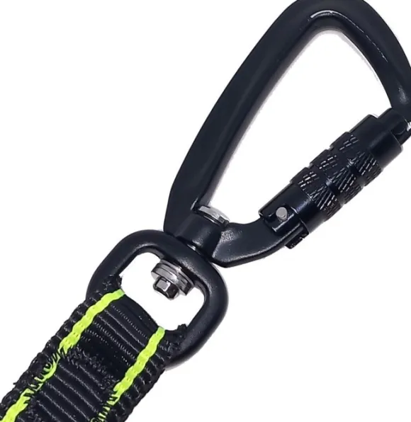 FinNero POWER talutushihna jousto-osiolla, musta/keltainen