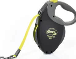 Flexi Neon Giant M, musta/neon, 8 m