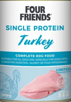 Four Friends Turkey koiran märkäruoka kalkkuna, 400 g