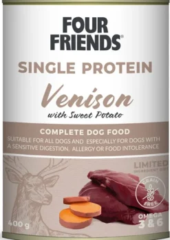 Four Friends Venison & SP koiran märkäruoka peura/bataatti, 400 g