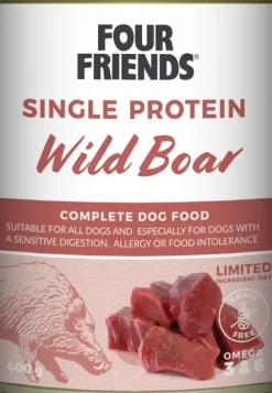 Four Friends Wild Boar koiran märkäruoka villisika, 400 g