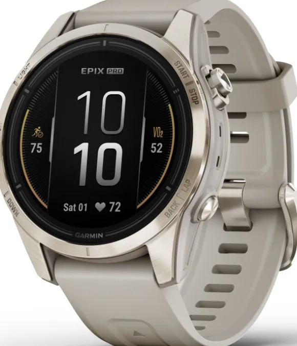 Garmin EPIX PRO (G2) 42mm Sapphire Soft Gold with Light Sand Band