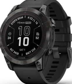 Garmin Fenix 7 Pro Sapphire Solar Carbon Grey DLC Titanium with Black Band