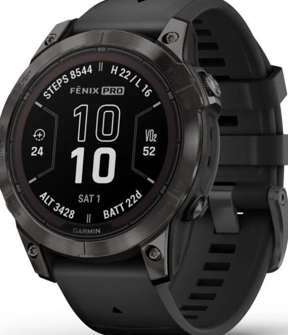 Garmin Fenix 7 Pro Sapphire Solar Carbon Grey DLC Titanium with Black Band