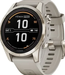 Garmin Fenix 7S Pro Sapphire Solar Soft Gold with Light Sand Band