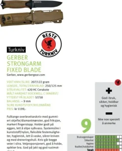 Gerber Strongarm Fixed Black Fine Edge GB