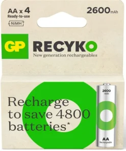 GP Recyko AA-batteri 2600mAh 4-pack