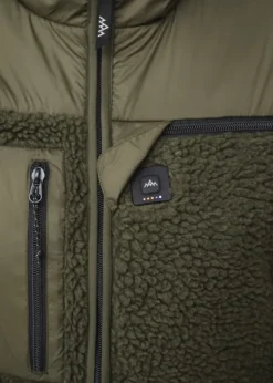 Heat Experience Heated Pile Fleece lämpötakki, Olive Green