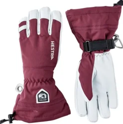 Hestra Army Leather Heli Ski 5 Finger hanska, Bordeaux