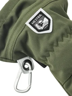 Hestra Army Leather Heli Ski Mitt kintaat, Olive