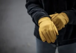 Hestra Deerskin Primaloft Rib nahkahanska, keltaruskea