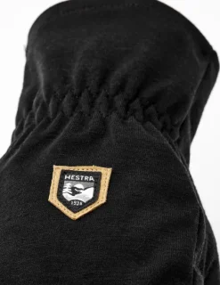 Hestra Merino Windwool Liner merinovillahanskat, unisex, musta