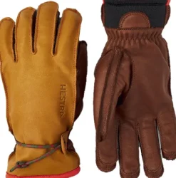 Hestra Wakayama 5 finger nahkahanskat, unisex, ruskea