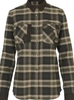 Härkila Aivak L/S Shirt naisten flanellipaita, Olive