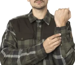 Härkila Asmund Insulated Wool Shirt paita, Willow Green/Phantom