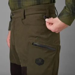 Härkila Driven Hunt HWS Leather Trousers metsästyshousut, Willow Green/Shadow Brown