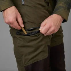 Härkila Driven Hunt HWS Leather Trousers metsästyshousut, Willow Green/Shadow Brown