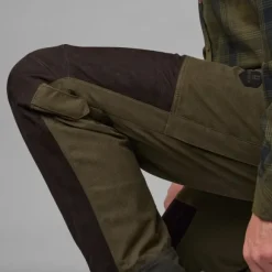 Härkila Driven Hunt HWS Leather Trousers metsästyshousut, Willow Green/Shadow Brown