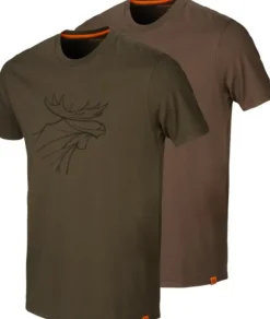 Härkila Härkila Graphic T-Shirt 2-Pack Willow Green/Slate Brown
