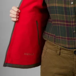 Härkila Kamko Fleece Women naisten kääntöfleecetakki, ruskea/punainen