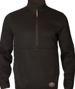 Härkila Metso Half Zip vetoketjullinen villapaita, tummanruskea