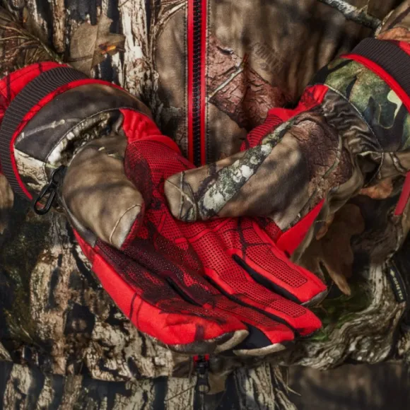 Härkila Moose Hunter 2.0 GTX metsästyskäsineet MossyOak Break-Up, camo/punainen