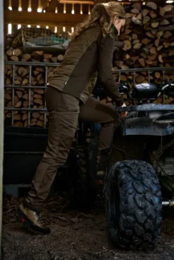 Härkila Runa Trouser naisten metsästyshousut, Slate Brown/Willow Green