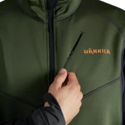 Härkila Scandinavian Fleece Jacket fleecetakki, vihreä/musta