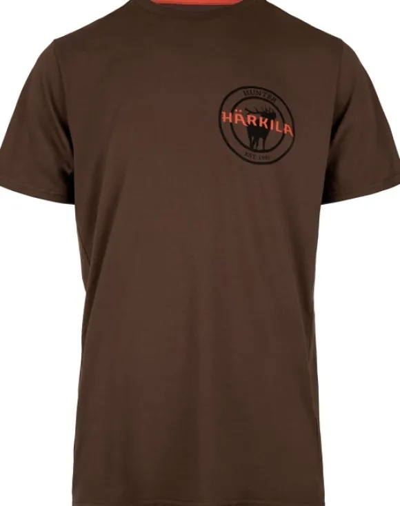 Härkila Stag Badge T-shirt puuvillainen t-paita, ruskeavihreä