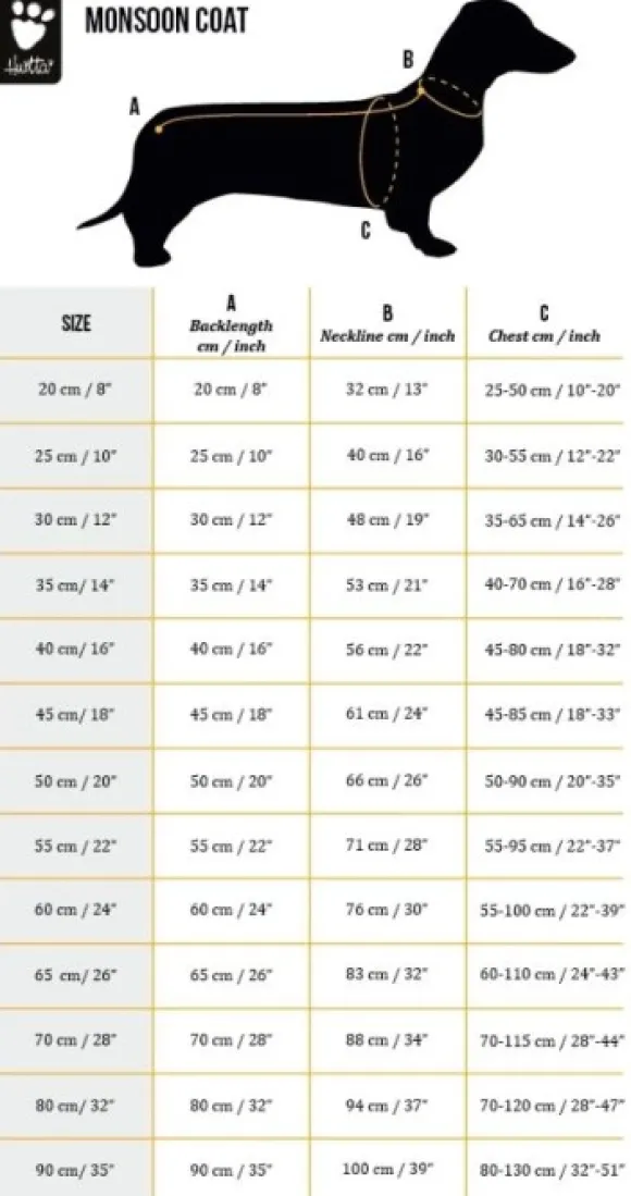Hurtta Monsoon Coat koiran sadetakki, 65 cm, Bilberry