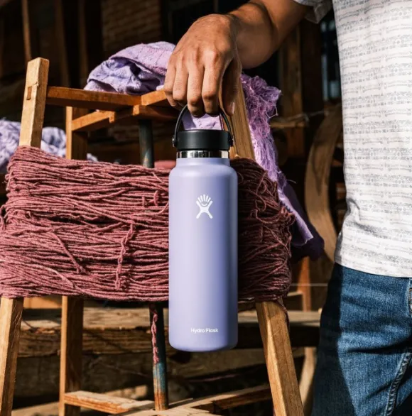 HydroFlask Insulated Wide Mouth Flex juomapullo, 1180 ml, tummansininen