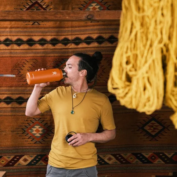 HydroFlask Insulated Wide Mouth Flex juomapullo, 1180 ml, tummansininen