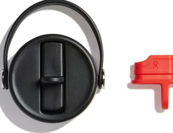 HydroFlask Wide Flex Straw Cap korkki, musta