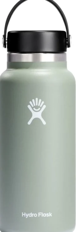 Hydroflask Wide Mouth Flex juomapullo, 946 ml, harmaavihreä