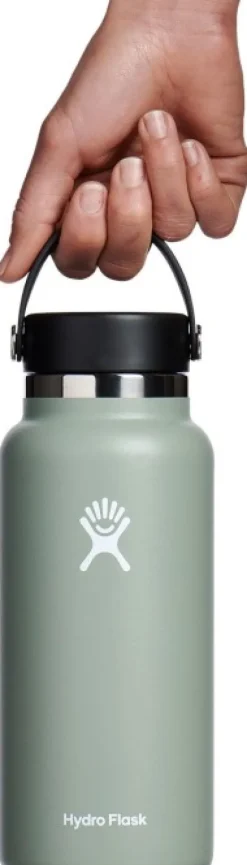 Hydroflask Wide Mouth Flex juomapullo, 946 ml, harmaavihreä
