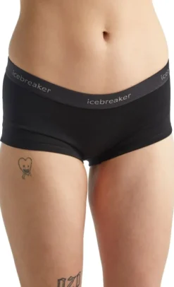 Icebreaker 200 Oasis Boy Shorts naisten merinovillaiset alushousut, musta