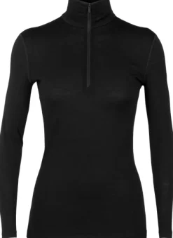 Icebreaker 200 Oasis LS Half Zip naisten kerrastopaita, Black