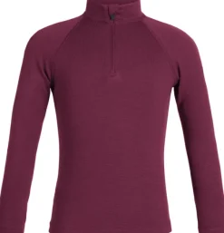 Icebreaker Kids 260 Tech LS Half Zip Unisex lasten kerrastopaita, tummanpunainen