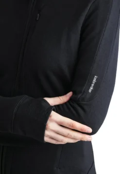 Icebreaker Mer 260 Quantum IV LS Zip naisten välikerros, Black