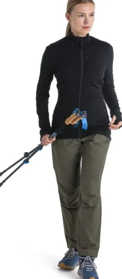 Icebreaker Mer 260 Quantum IV LS Zip naisten välikerros, Black