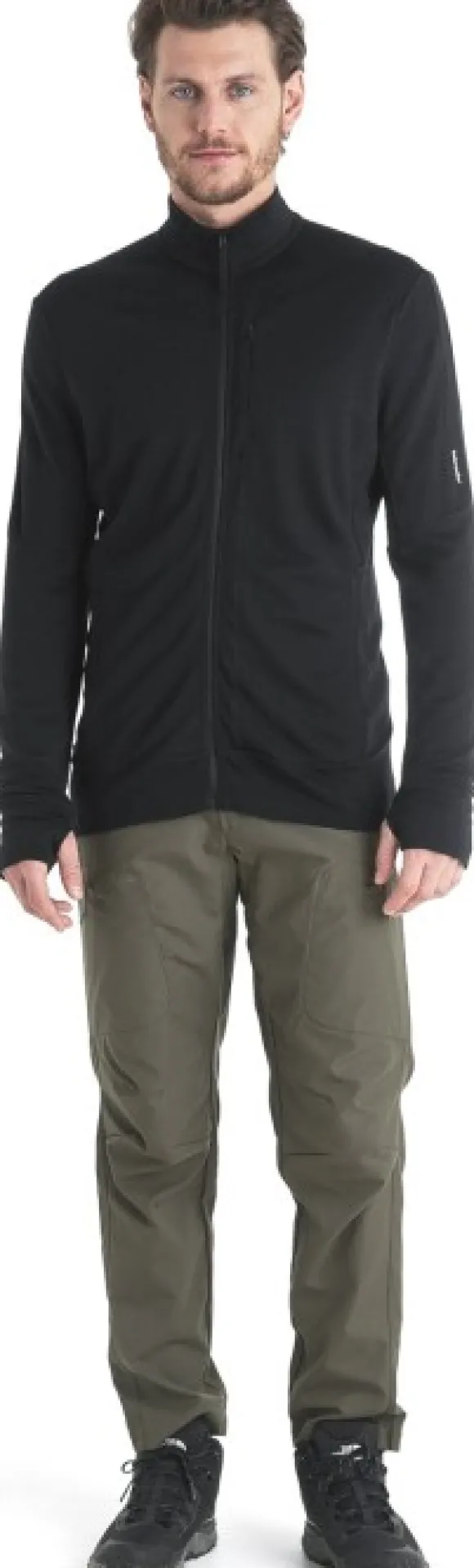 Icebreaker Mer 260 Quantum IV LS Zip välikerros, Black