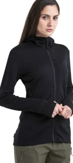 Icebreaker Mer 260 Quantum IV LS Zip Hoodie naisten huppari, Black