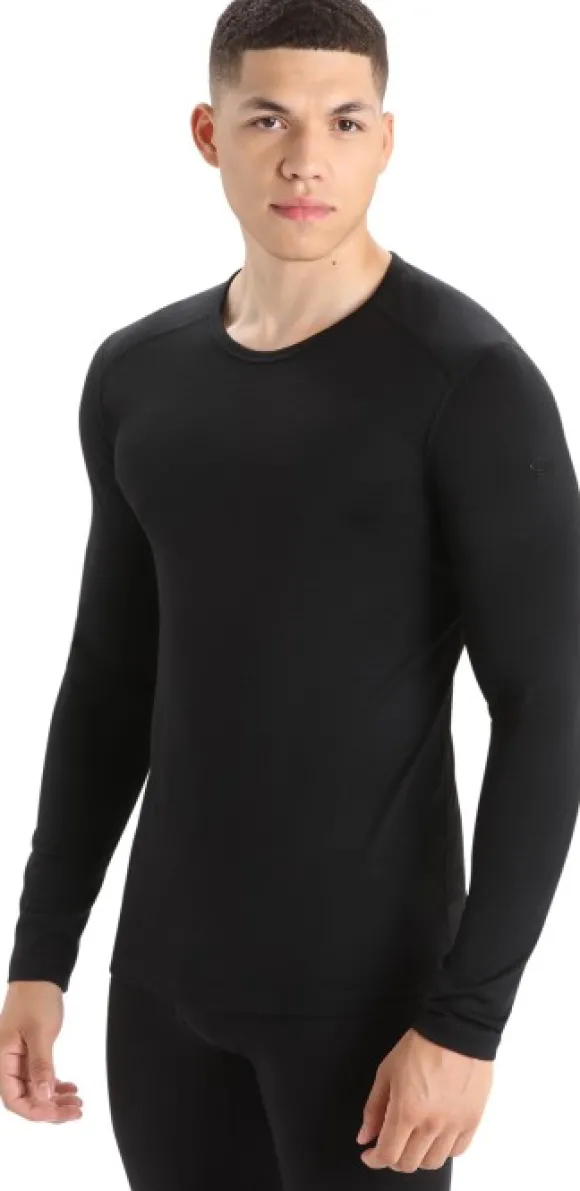 Icebreaker Oasis LS Crewe 200 + Leggings 200 kerrasto, Black/Monsoon