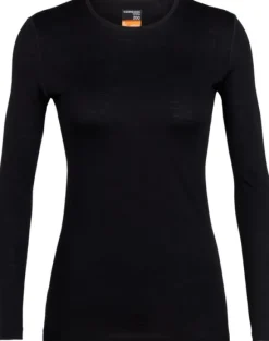 Icebreaker Oasis LS Crewe 200 naisten merinopaita, musta