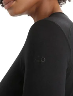 Icebreaker Oasis LS Crewe 200 naisten merinopaita, musta