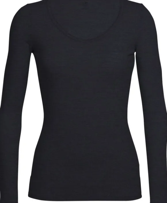 Icebreaker Siren LS Sweetheart naisten merinopaita, musta