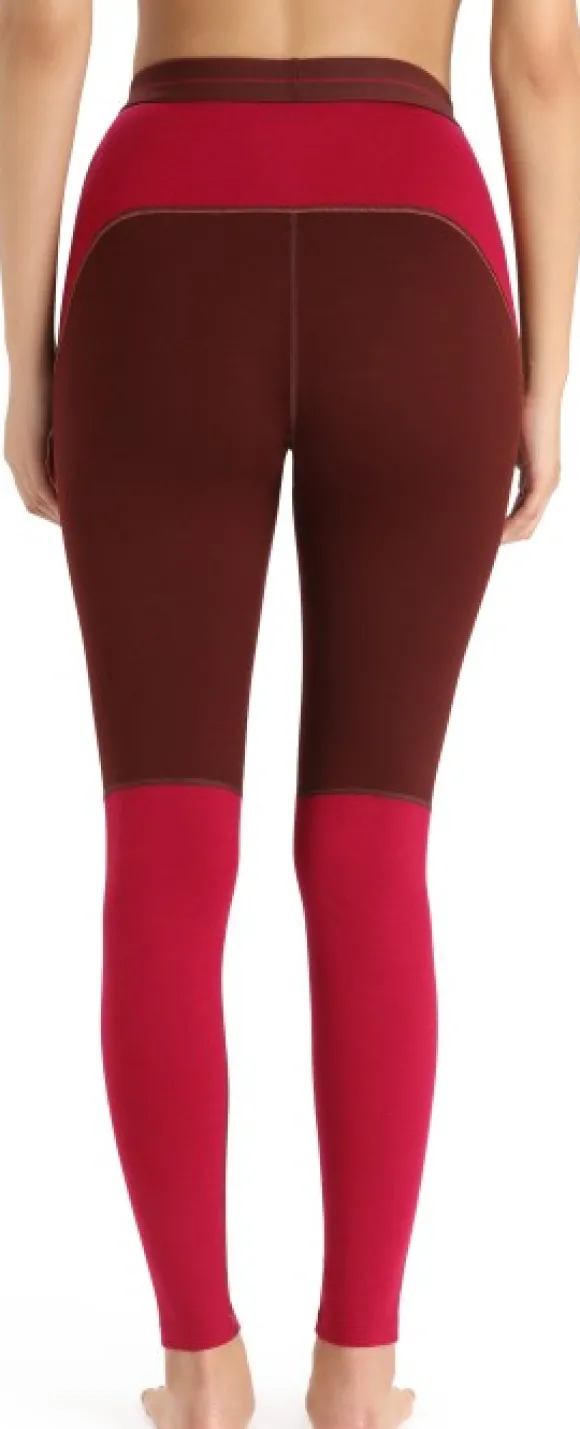 Icebreaker ZoneKnit 260 Leggings naisten kerrastohousut, punaruskea/punainen