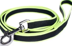 Julius K9 Premium Jogging Leash koiranhihna joustolla, 1,3 m, musta/keltavihreä